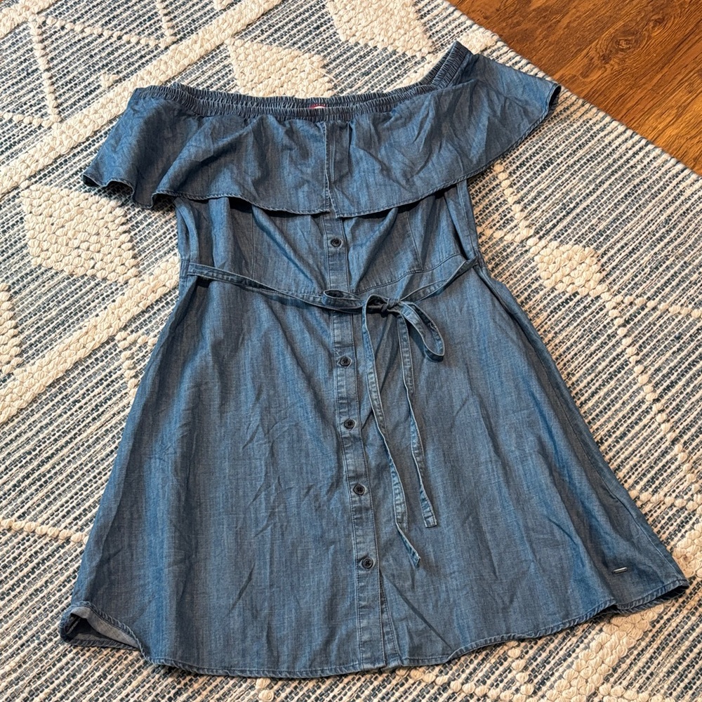 Tommy Hilfiger Blue Off-Shoulder Dress